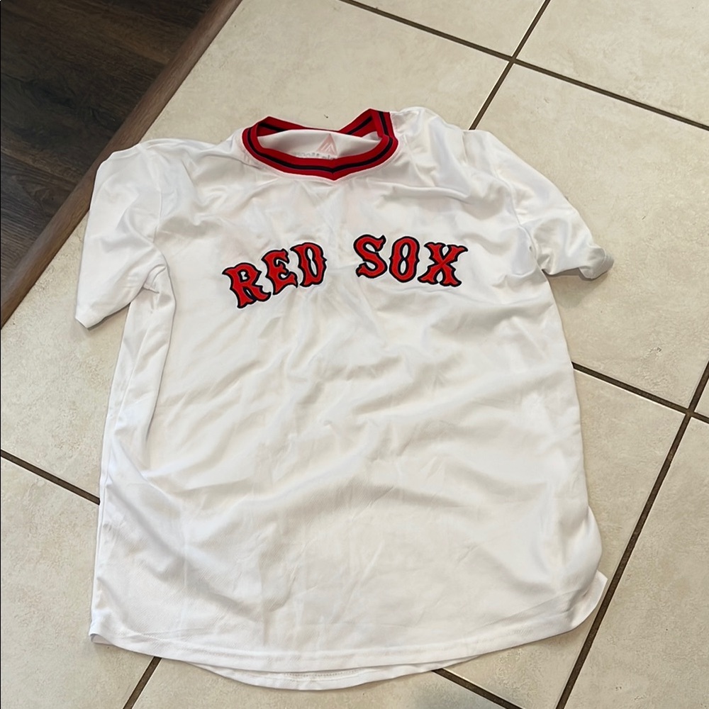 Boston Red Sox Kids White & Red Short Sleeve Tee